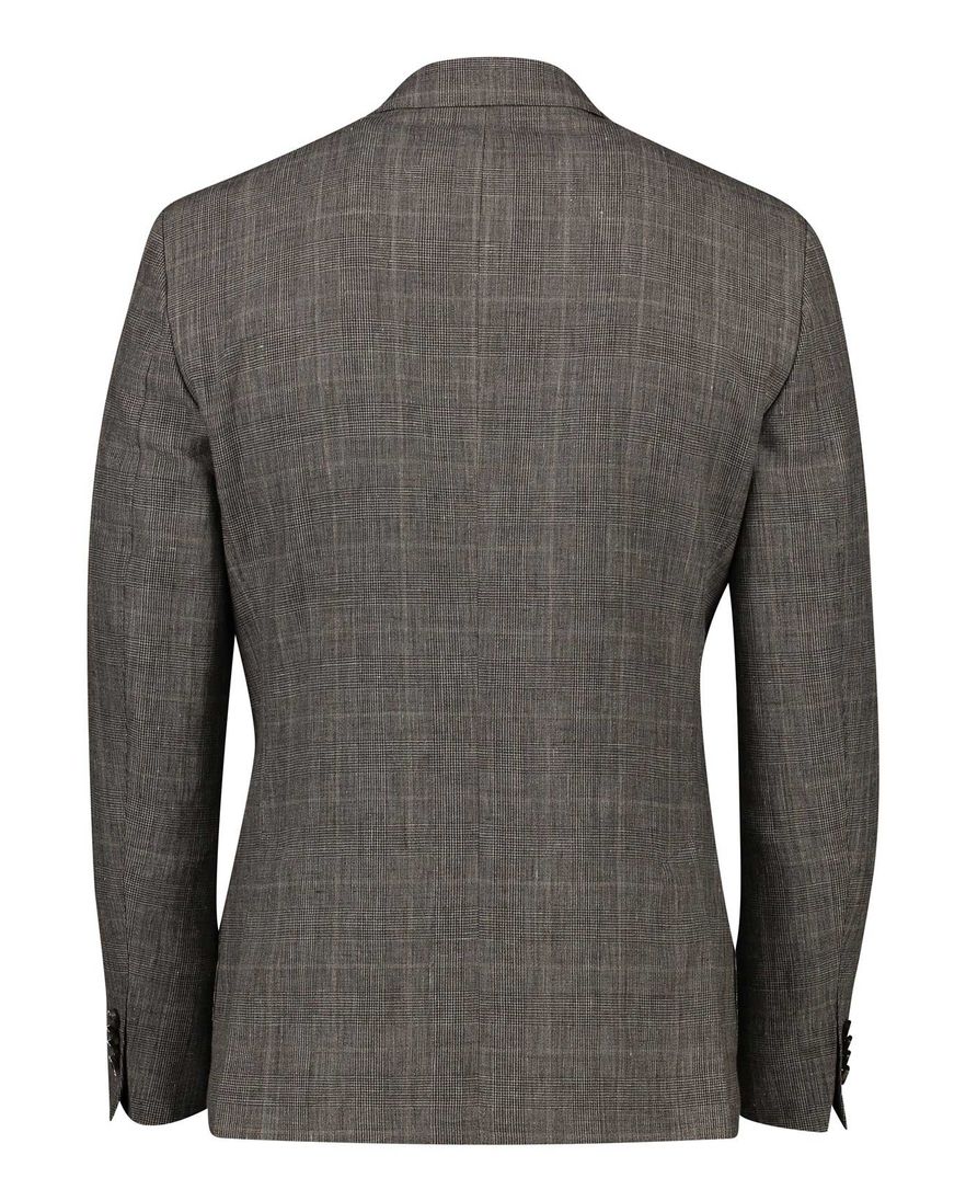 Dressler colbert beige geruit linnen, wol normale fit