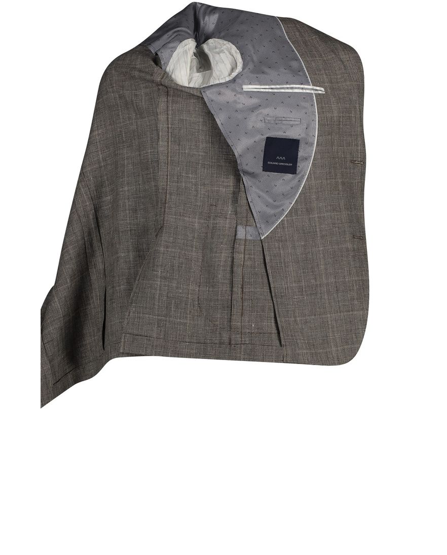 Dressler colbert beige geruit linnen, wol normale fit