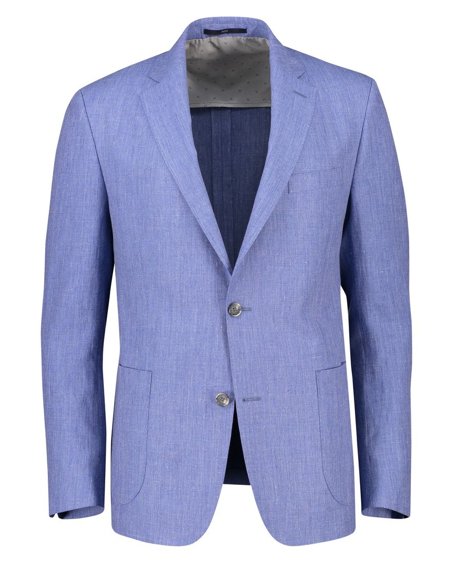 Dressler colbert blauw gemêleerd linnen normale fit