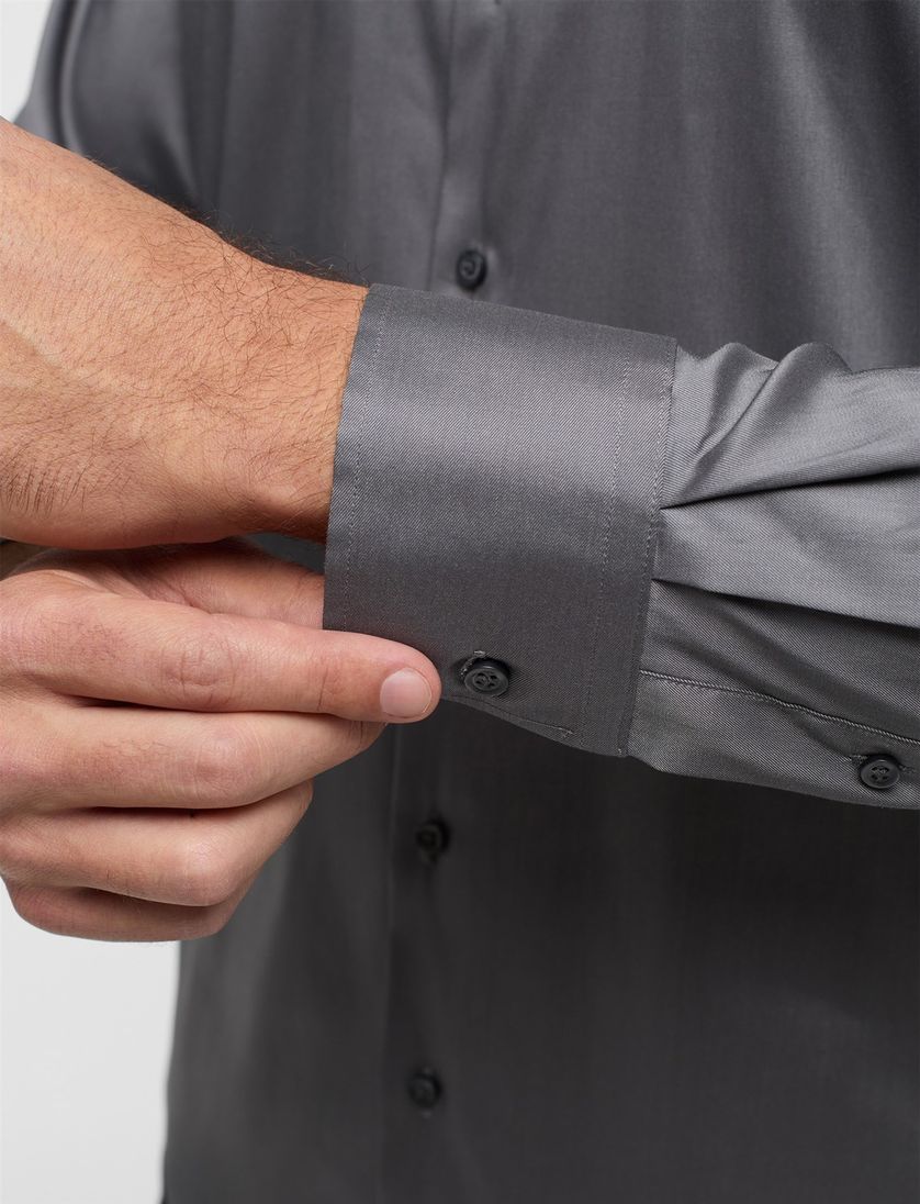 Eterna overhemd grijs effen