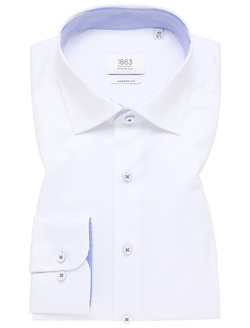 Eterna modern fit katoene overhemd wit