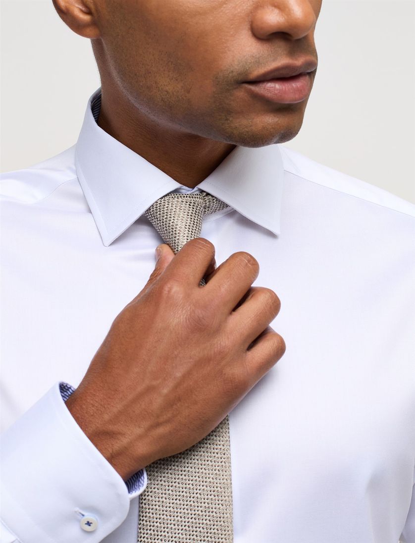 Eterna modern fit katoene overhemd wit