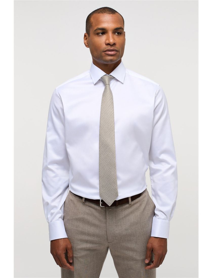 Eterna modern fit katoene overhemd wit