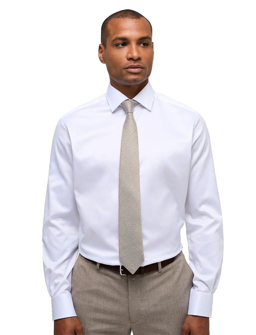 Eterna modern fit katoene overhemd wit