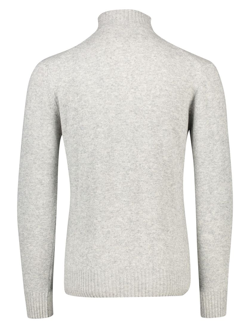 Barbour trui grijs effen wol opstaande kraag