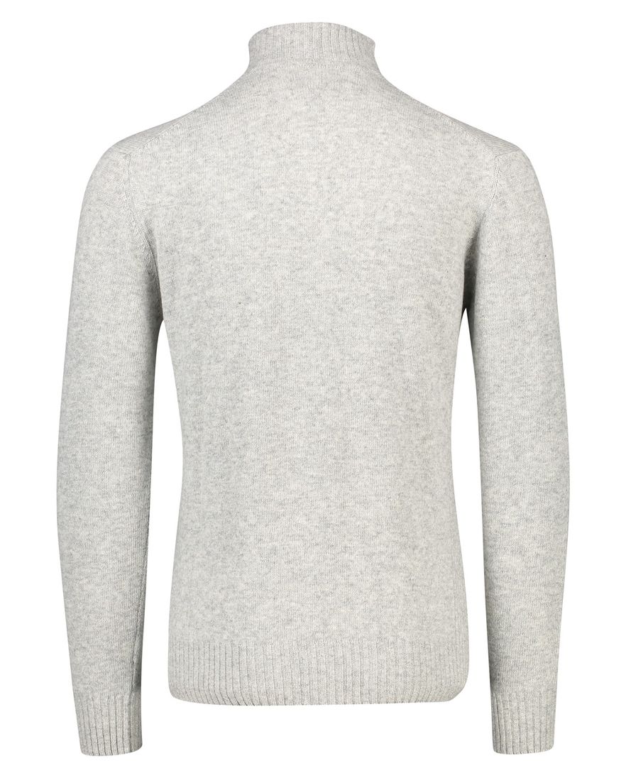 Barbour trui opstaande kraag grijs effen wol