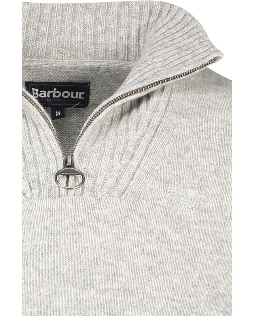 Barbour trui opstaande kraag grijs effen wol