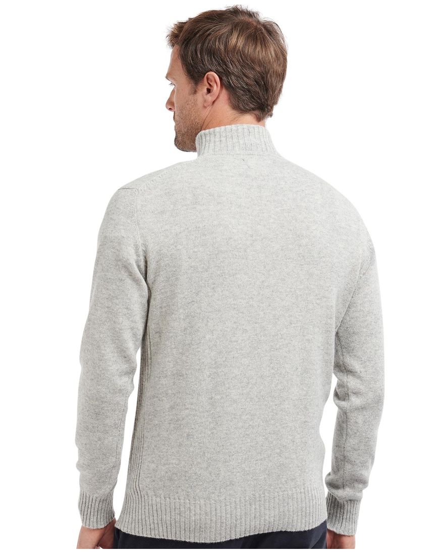 Barbour trui opstaande kraag grijs effen wol