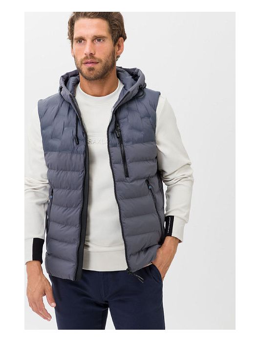 bodywarmer Brax grijs normale fit effen rits