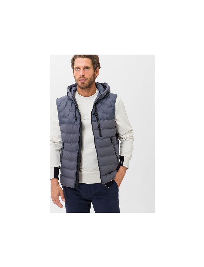 Brax bodywarmer grijs normale fit effen rits
