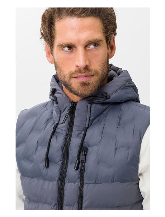 bodywarmer Brax grijs normale fit effen rits