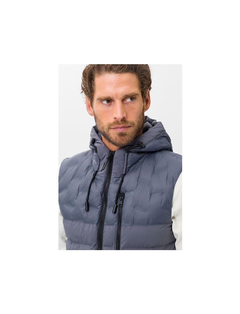 Brax bodywarmer grijs normale fit effen rits