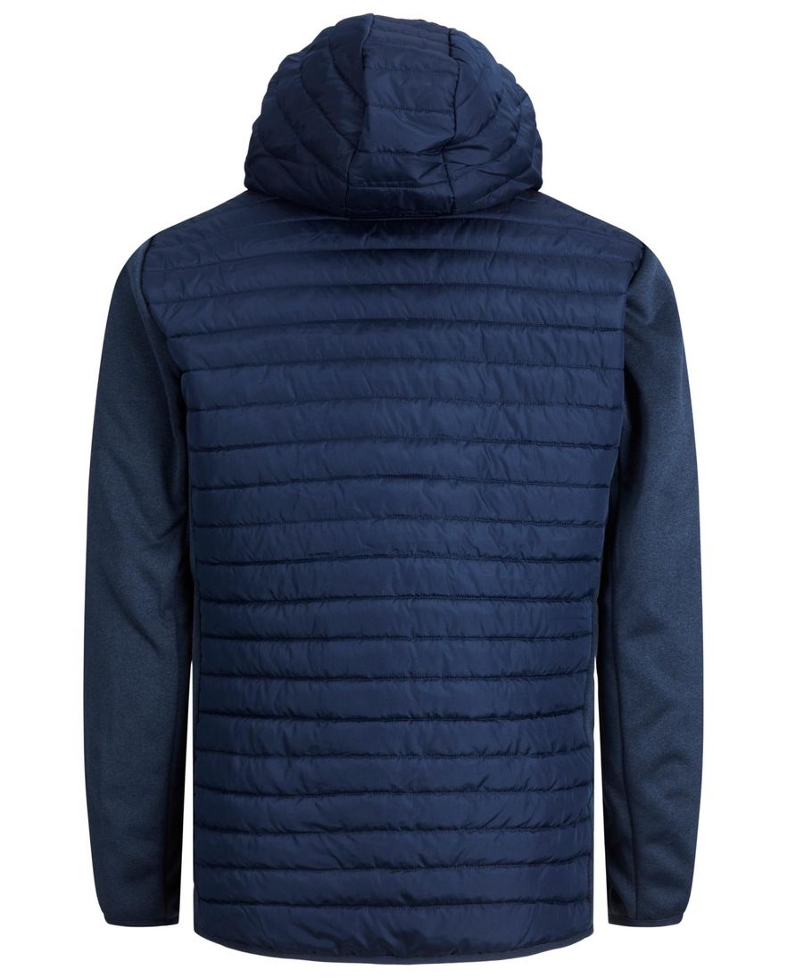 Jack & Jones Plus Size tussenjas blauw effen rits normale fit