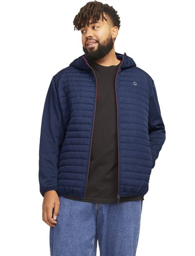 Jack & Jones Jack & Jones Plus Size tussenjas blauw effen rits normale fit