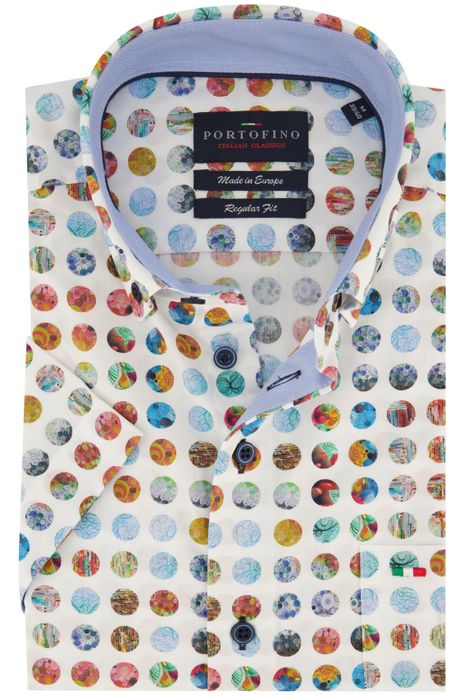 Portofino casual overhemd korte mouw wit