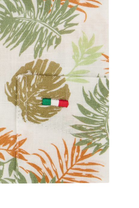 Portofino overhemd korte mouw geprint katoen