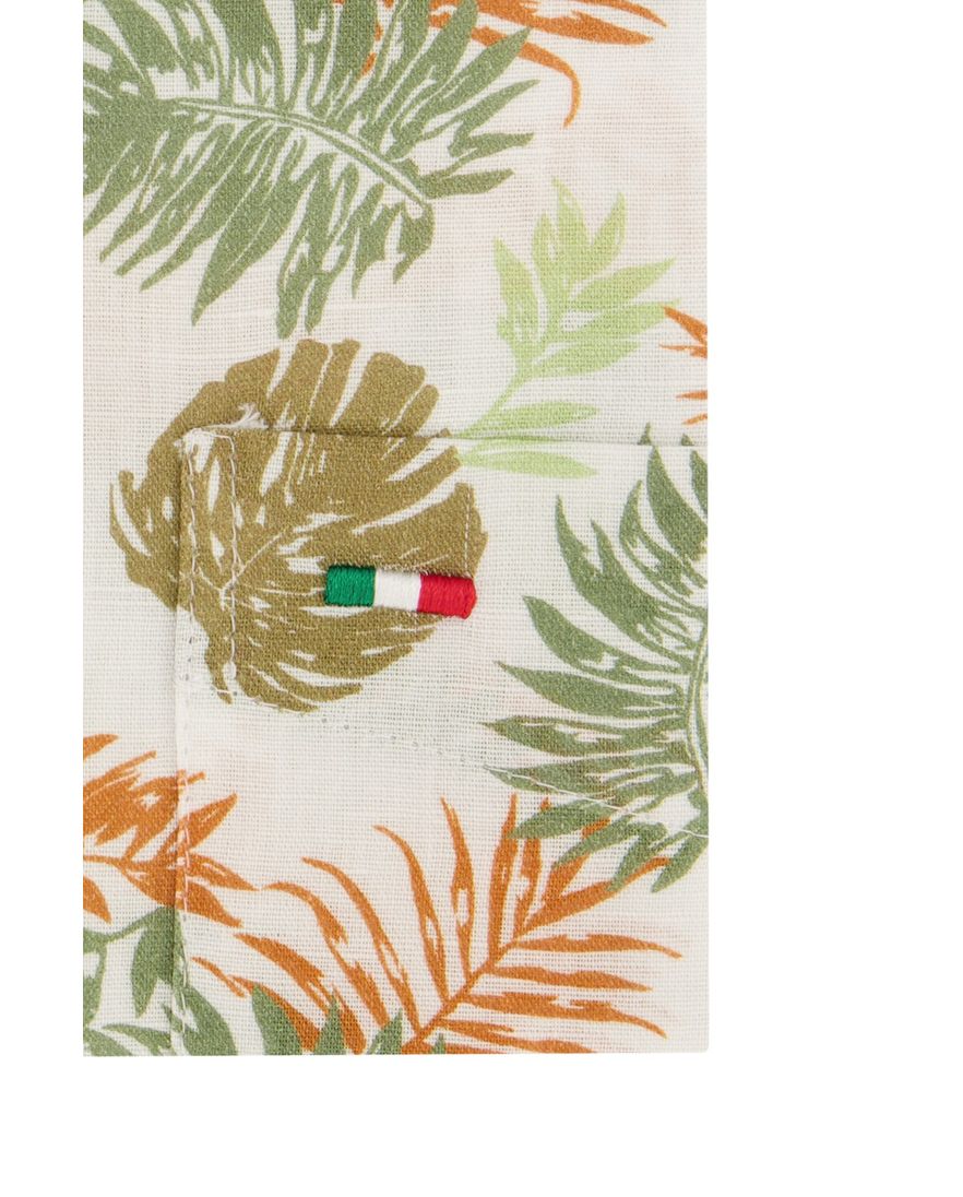 Portofino overhemd korte mouw geprint katoen