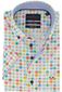 casual overhemd korte mouw Portofino wit geprint katoen normale fit