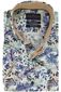 casual overhemd korte mouw Portofino blauw geprint katoen wijde fit