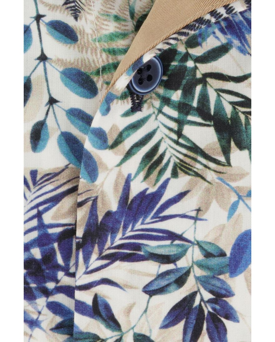 Portofino overhemd korte mouw groene bladeren katoen