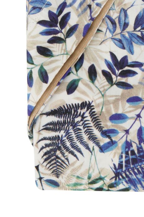 Portofino overhemd korte mouw groene bladeren katoen