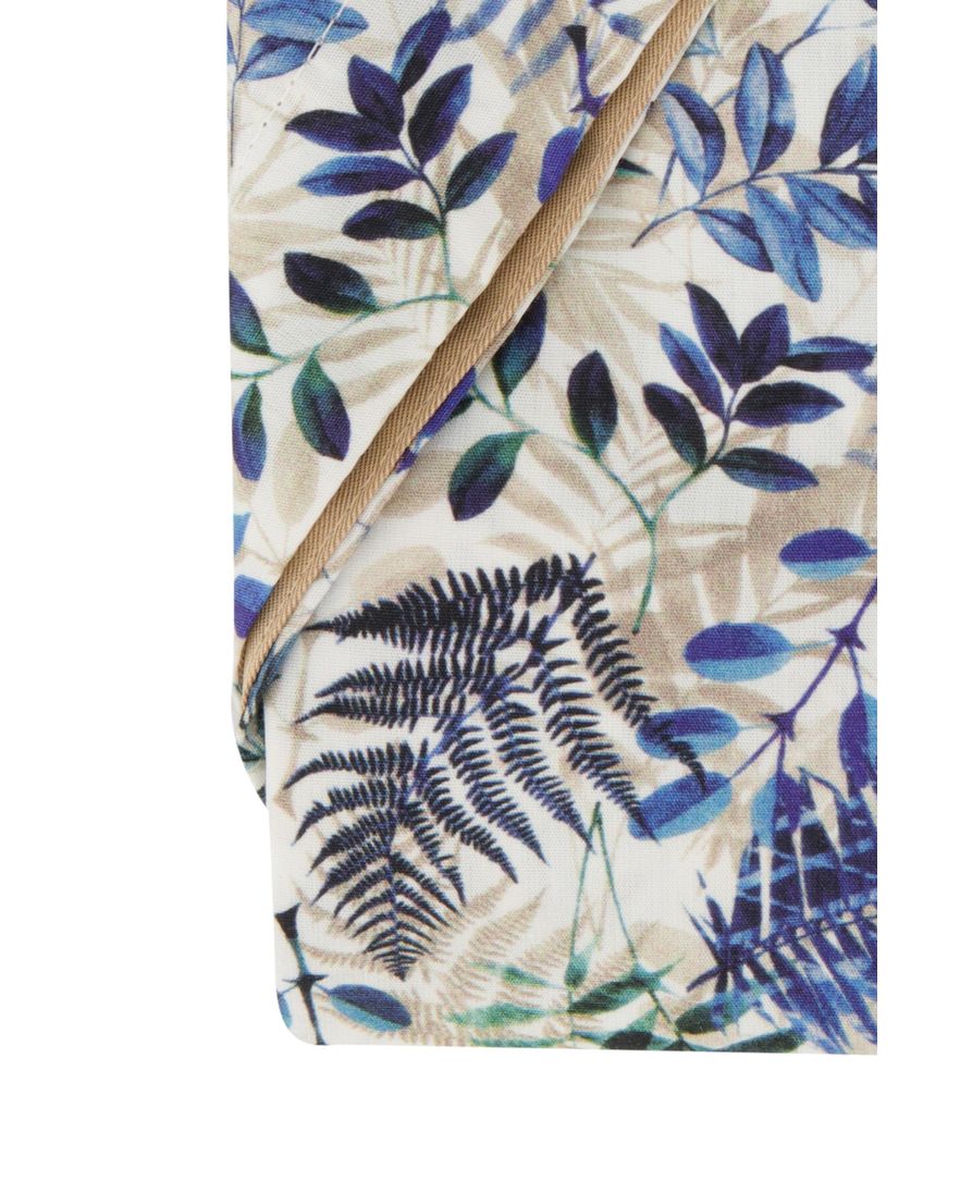 Portofino overhemd korte mouw groene bladeren katoen