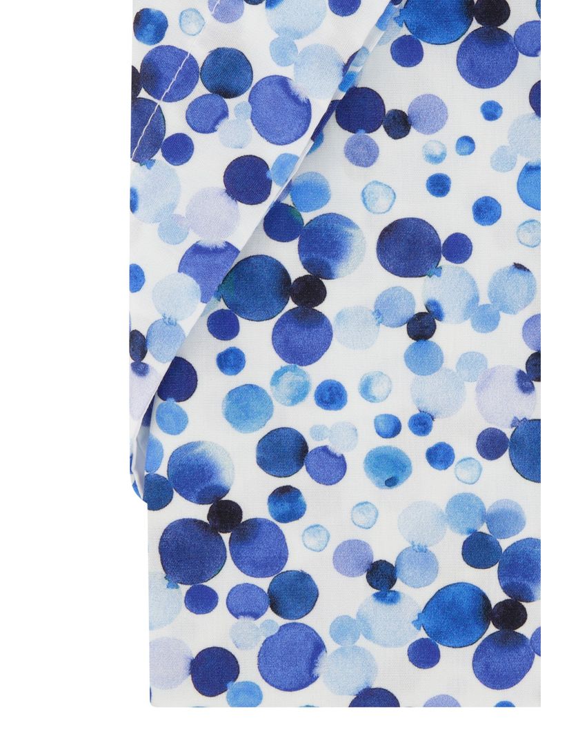 Portofino casual overhemd korte mouw Regular Fit blauw geprint