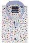 casual overhemd korte mouw Portofino wit geprint katoen normale fit