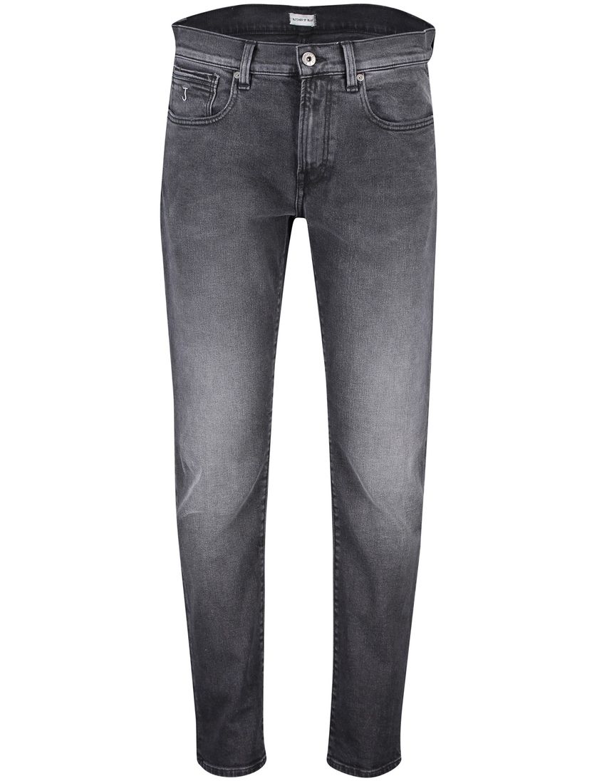 Butcher of Blue jeans zwart effen katoen