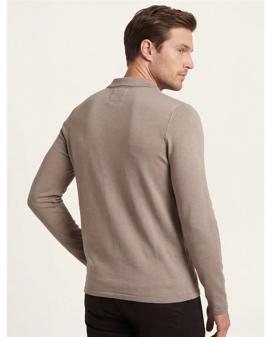 Butcher of Blue polo lange mouw beige