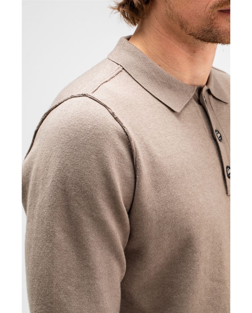 Butcher of Blue polo lange mouw beige