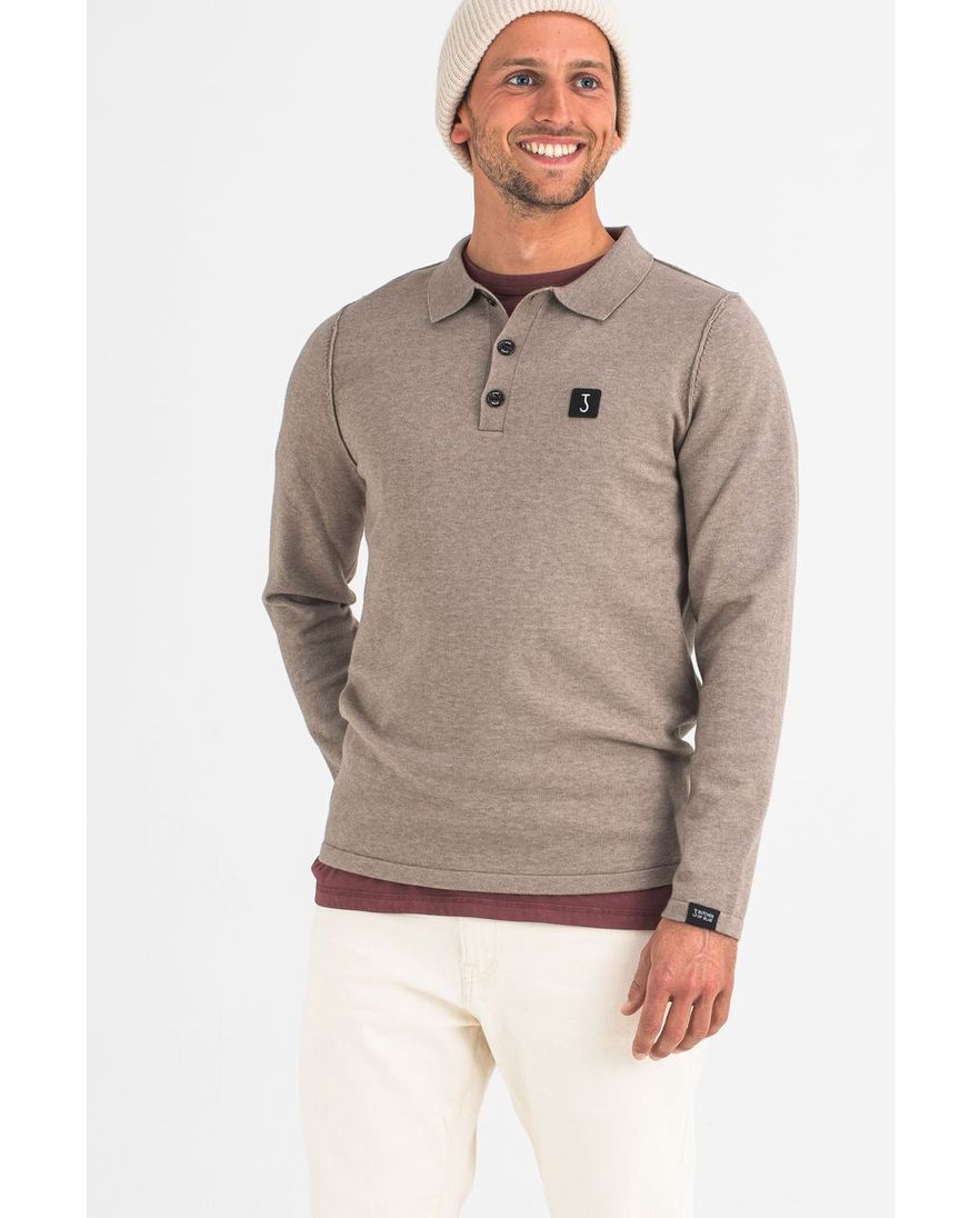 Butcher of Blue polo lange mouw beige