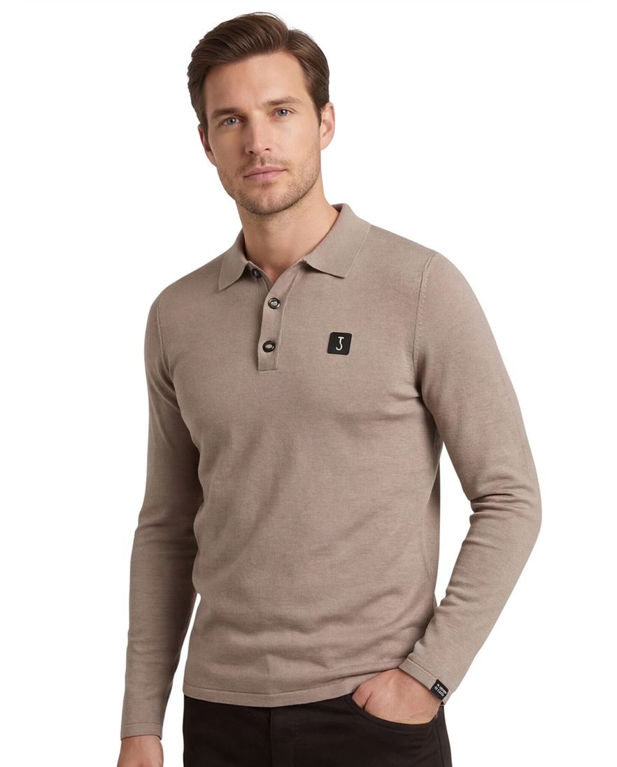 Butcher of Blue polo lange mouw beige