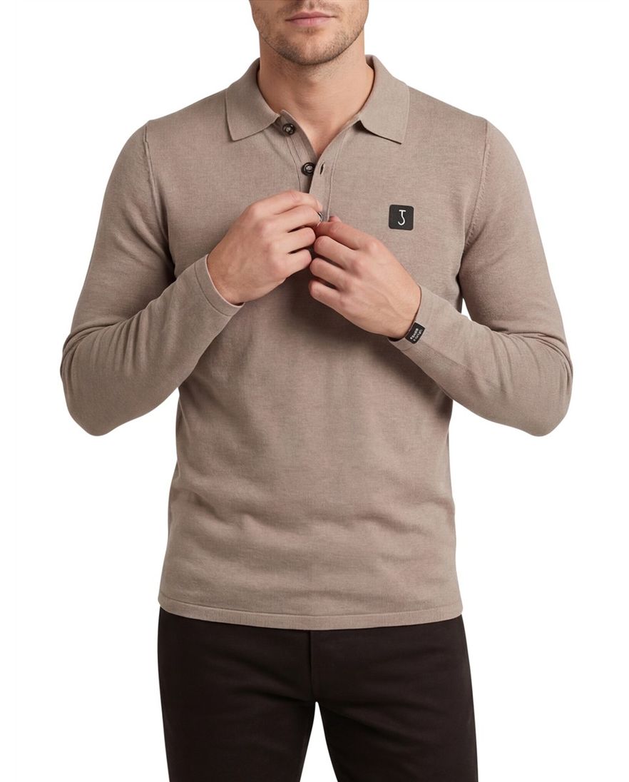 Butcher of Blue polo lange mouw beige