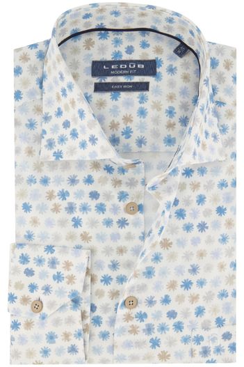Ledub Ledub business overhemd normale fit wit geprint katoen
