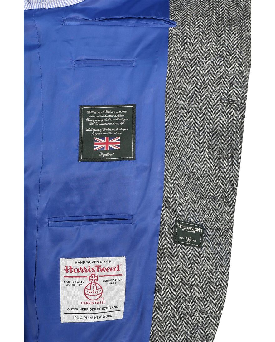 Wellington of Bilmore colbert grijs gemêleerd wol normale fit