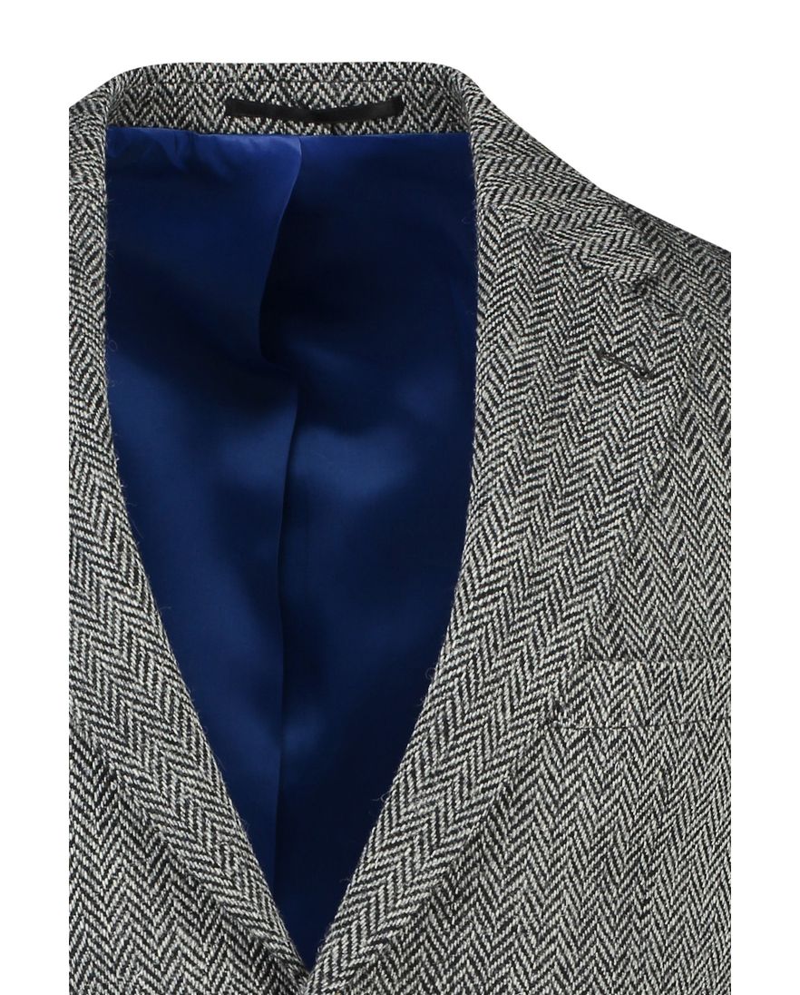 Wellington of Bilmore colbert grijs gemêleerd wol normale fit