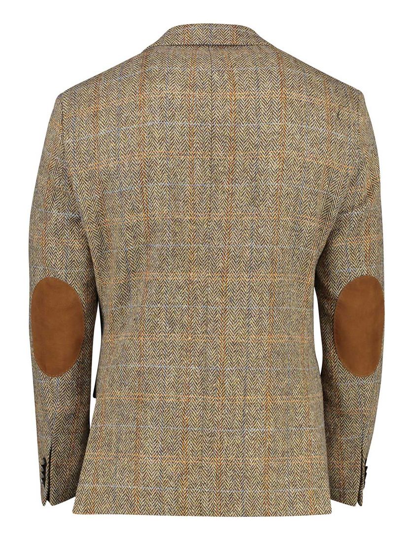 Wellington of Bilmore colbert wol slim fit beige geruit