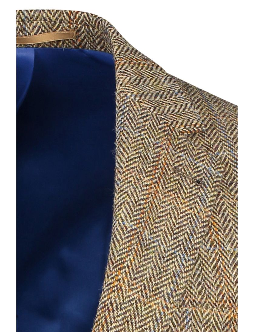 Wellington of Bilmore colbert wol slim fit beige geruit