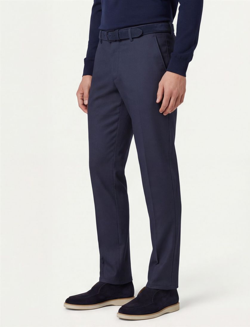 Eurex pantalon chino donkerblauw geprint normale fit