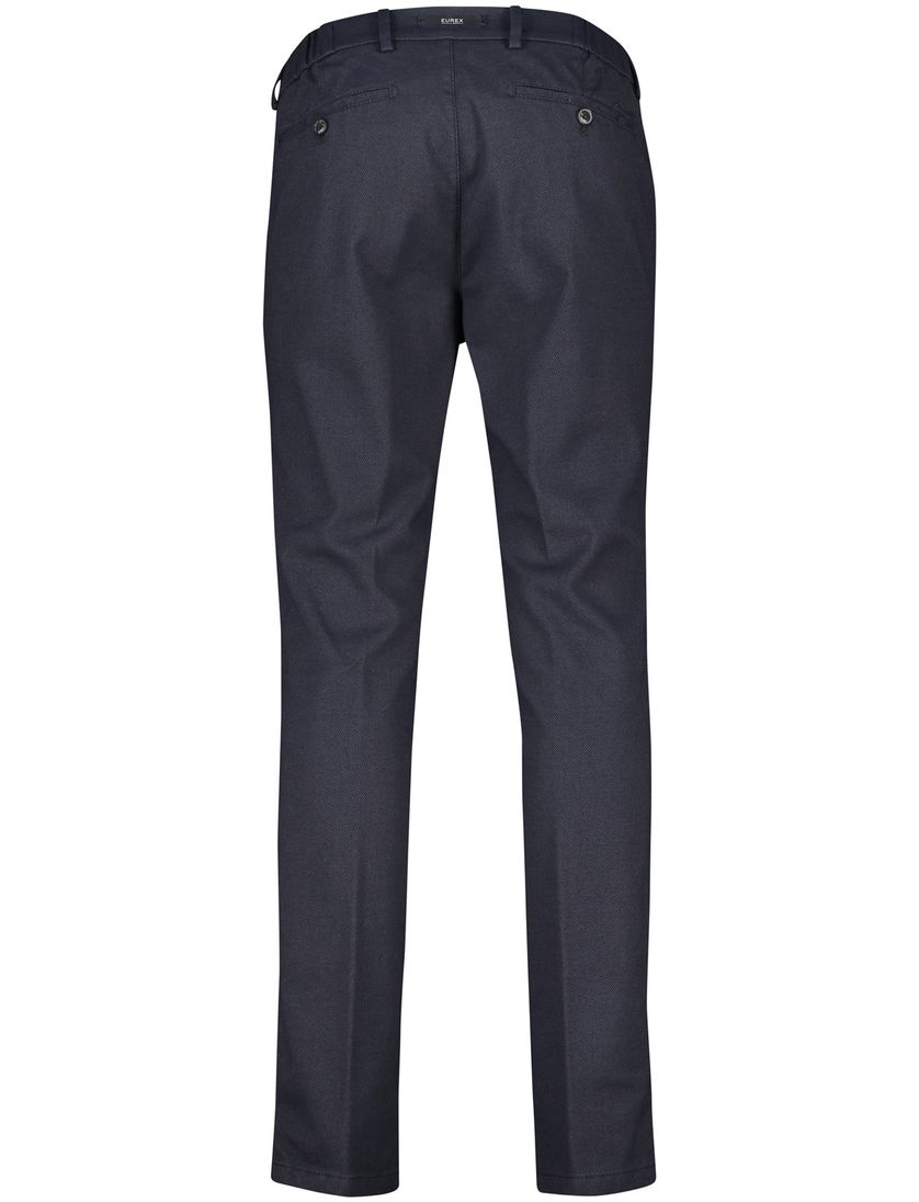 Eurex pantalon chino donkerblauw geprint normale fit