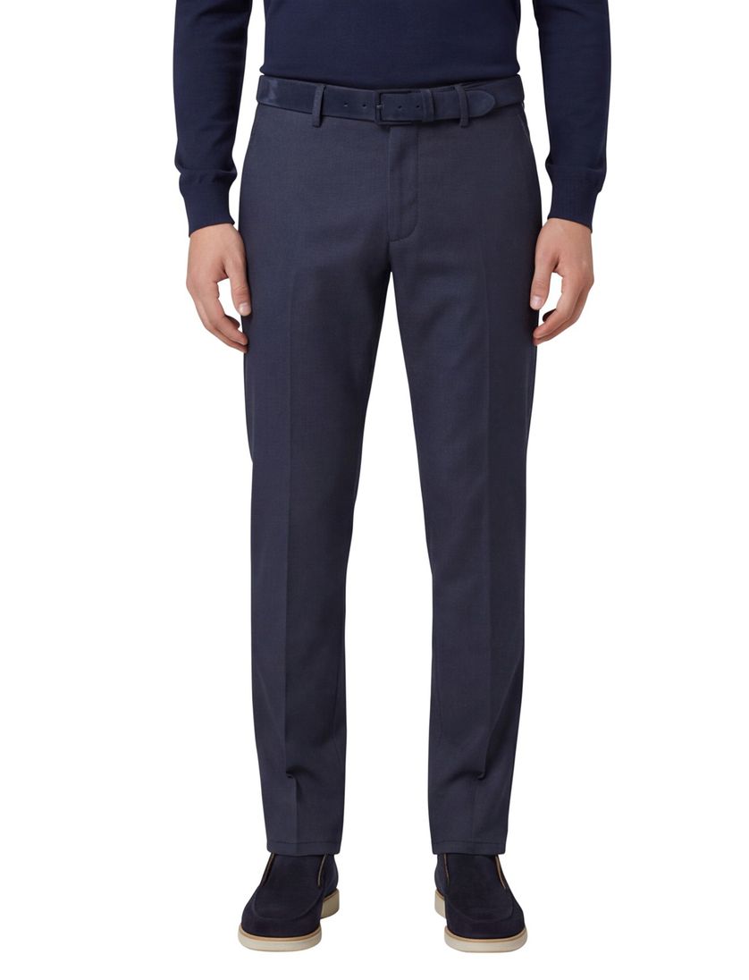 Eurex pantalon chino donkerblauw geprint normale fit