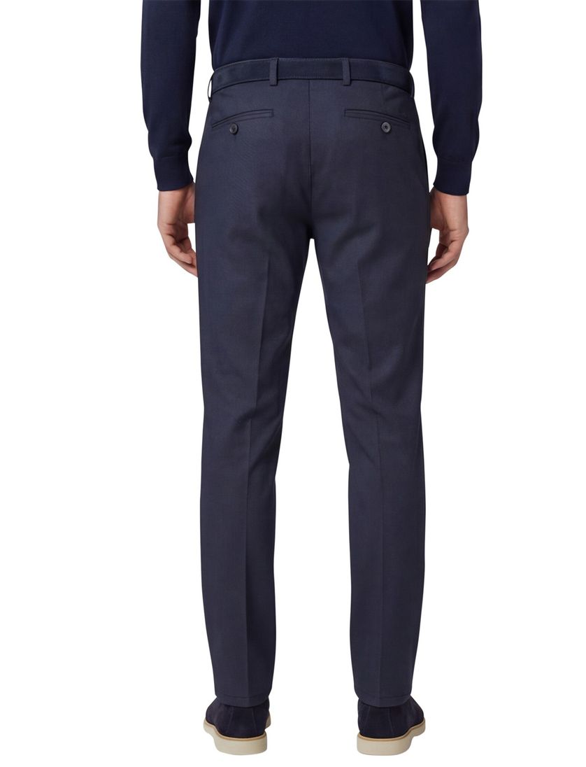 Eurex pantalon chino donkerblauw geprint normale fit