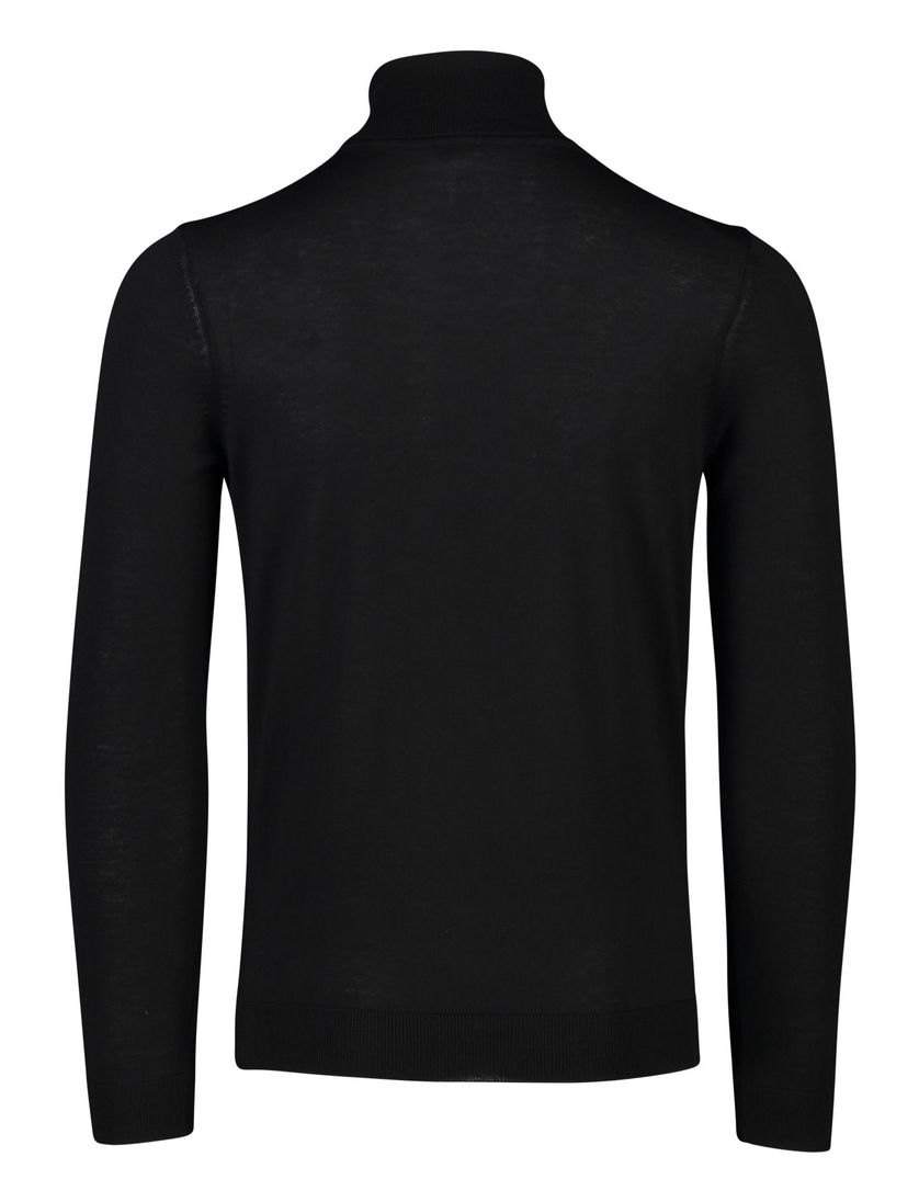 Hugo Boss coltrui zwart effen merinowol Musso-P