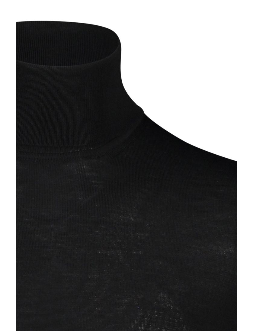 Hugo Boss coltrui zwart effen merinowol Musso-P