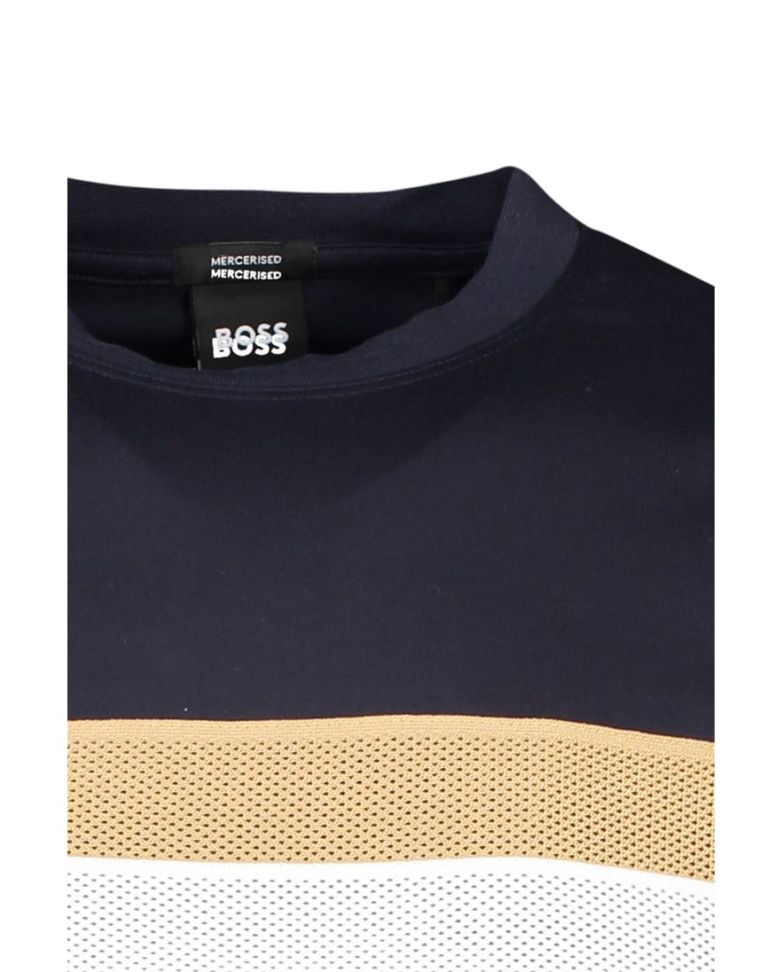 Hugo Boss t-shirt normale fit blauw effen katoen