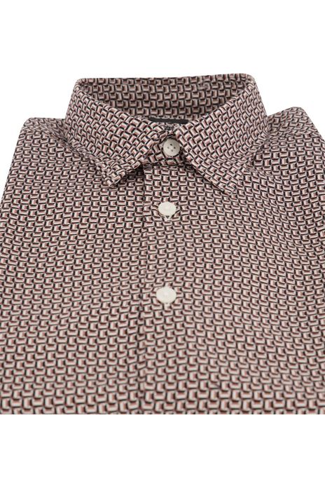 casual overhemd Hugo Boss beige geprint slim fit