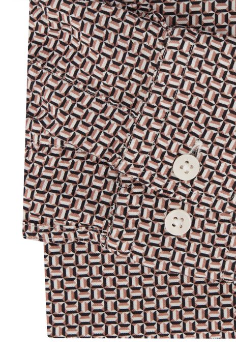 casual overhemd Hugo Boss beige geprint slim fit