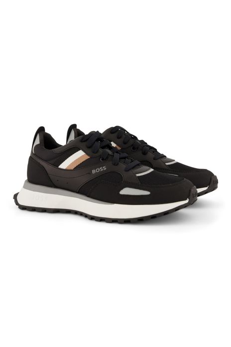 sneakers Hugo Boss effen synthetisch zwart