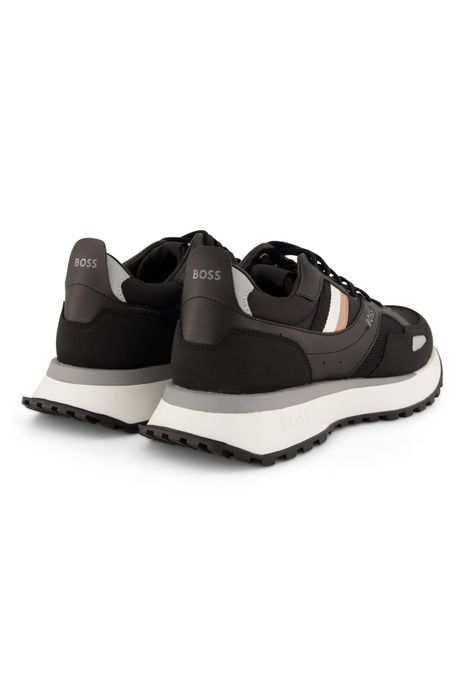 sneakers Hugo Boss effen synthetisch zwart